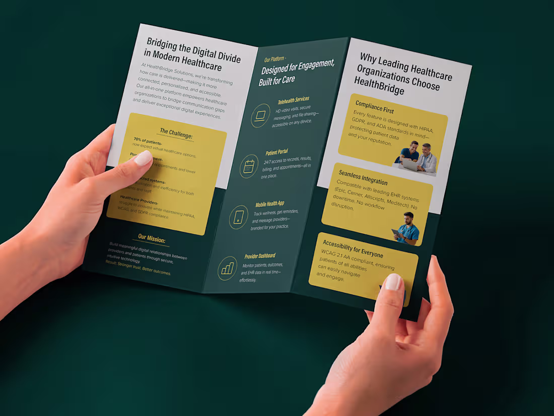 Cover image for Tri-fold Brochure Design for HealthBridge Solutions