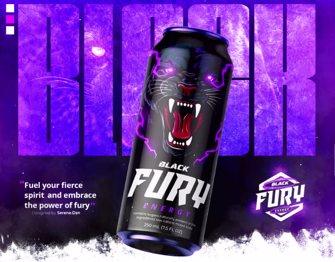 Cover image for Black Fury | Energy Drink Packaging :: Behance