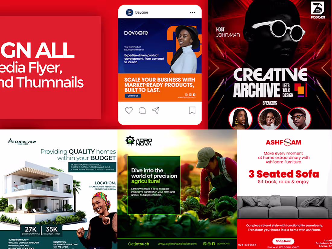 Cover image for Graphic design for social media, events, and brand content. 