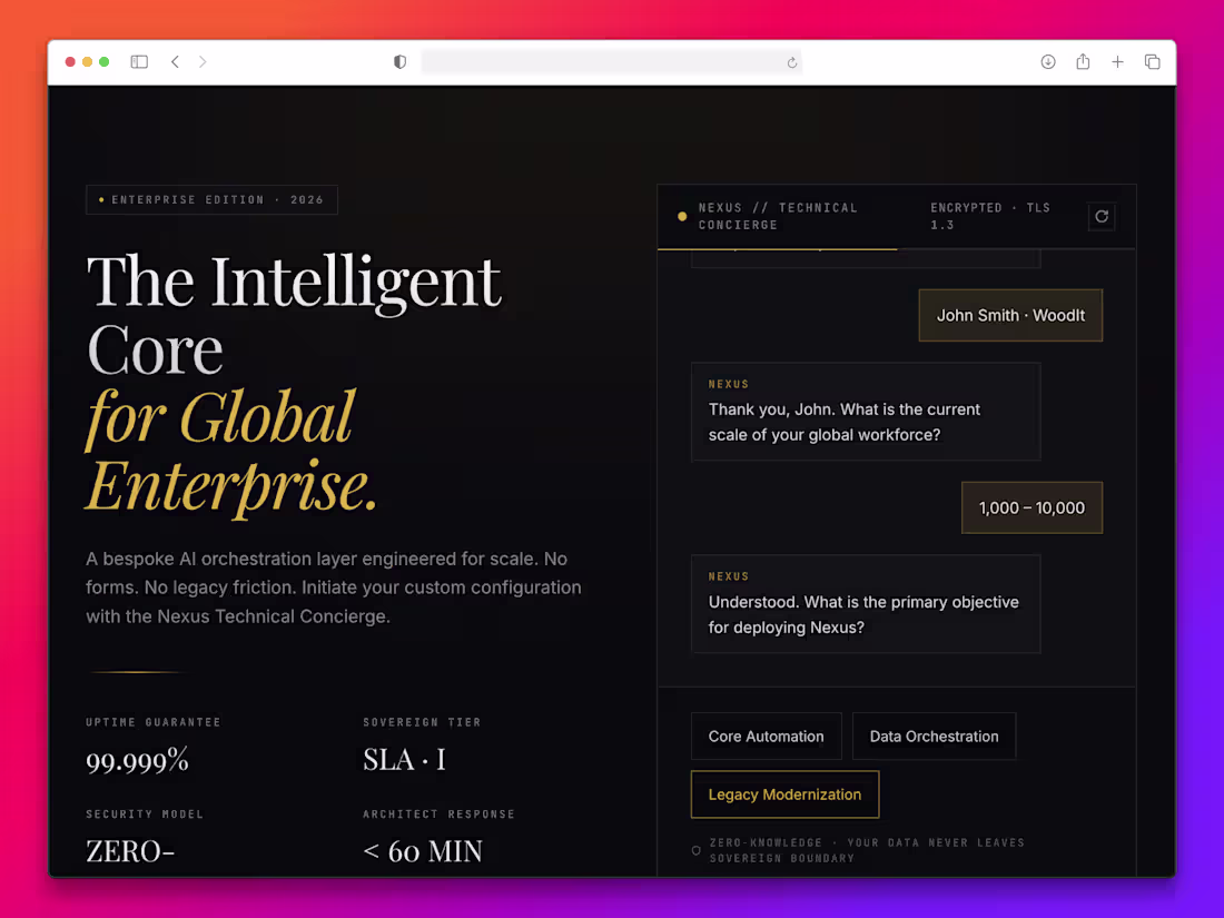 Cover image for Custom AI Chatbot Landing Page for Lead Generation