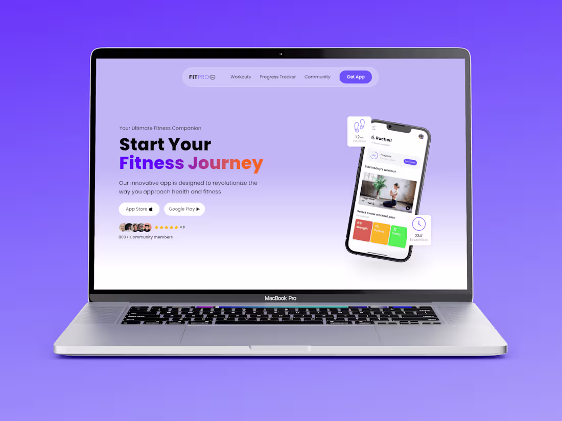 Cover image for Fitness App - FRAMER LANDING PAGE 