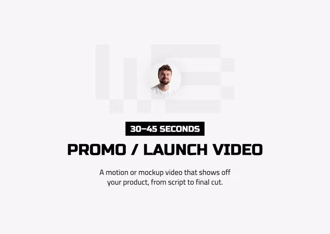Cover image for Promo / Launch Video - 30 to 45 seconds