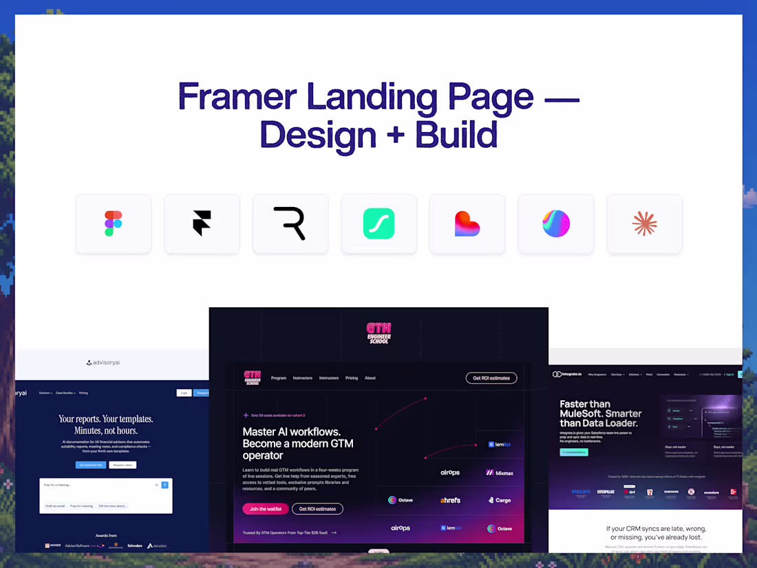 Cover image for Framer Landing Page — Design + Build