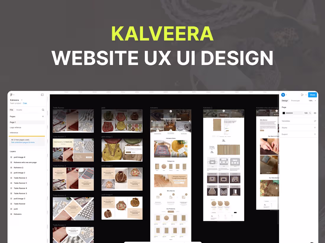 Cover image for Kalveera | Website UI / UX Design