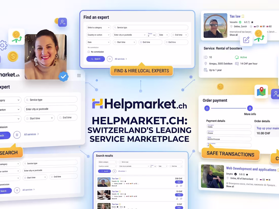 Cover image for Helpmarket is a Swiss service
