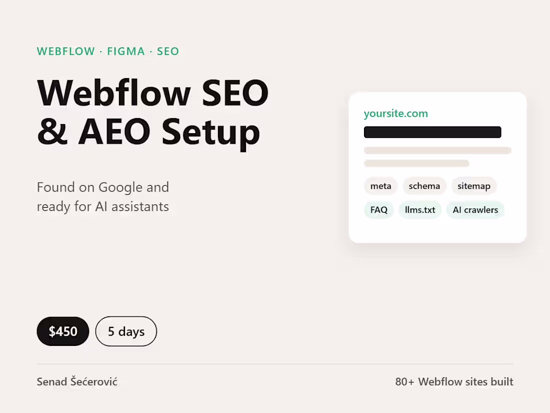 Cover image for Webflow SEO & AEO Setup