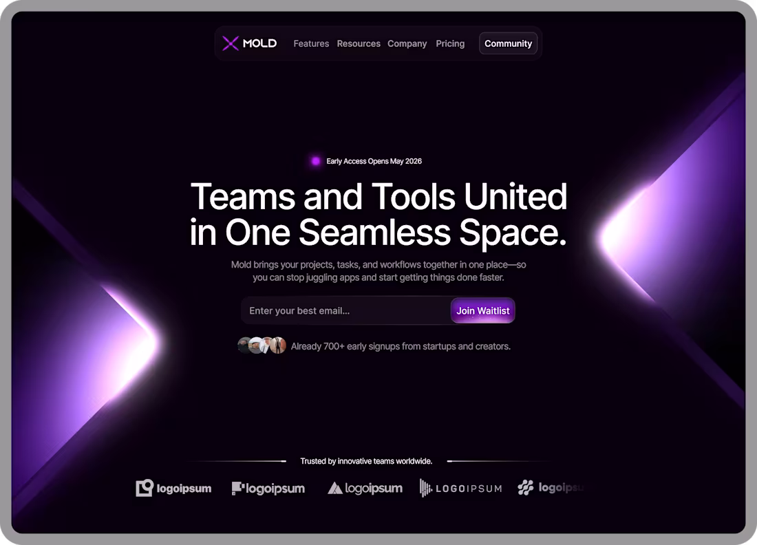 Cover image for Modern SaaS Waitlist Landing Page