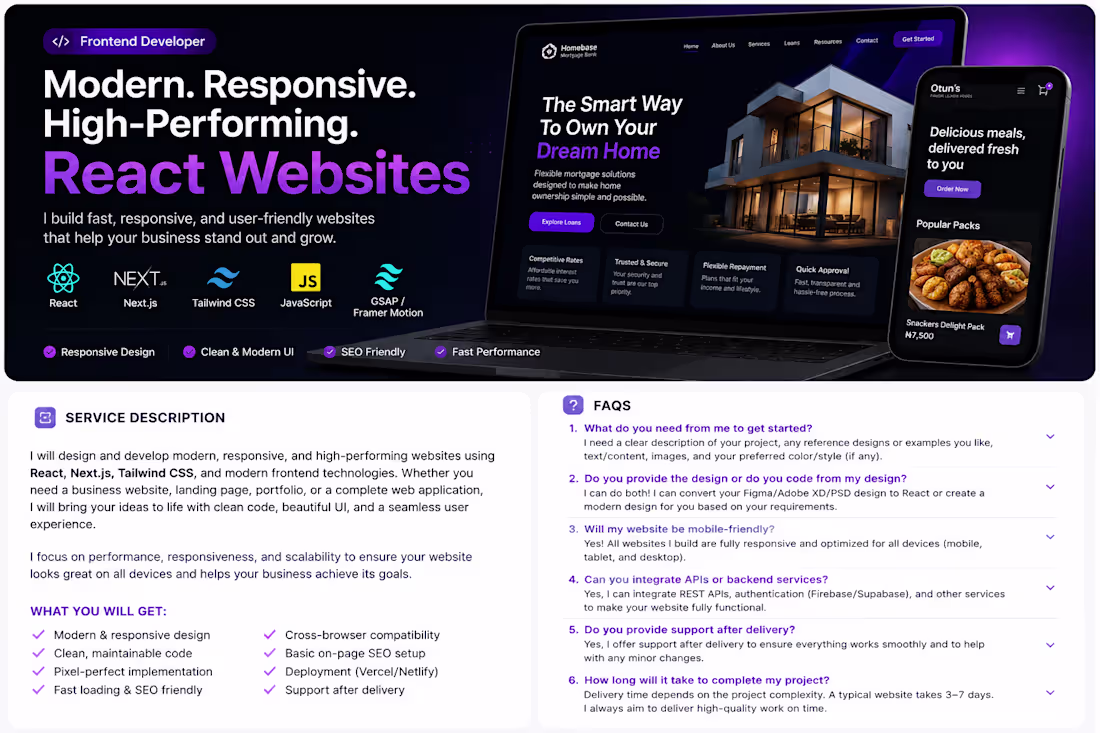 Cover image for Modern React & Next.js website development