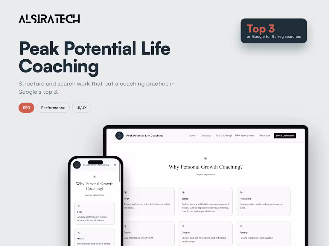 Cover image for Peak Potential Life Coaching SEO Case Study