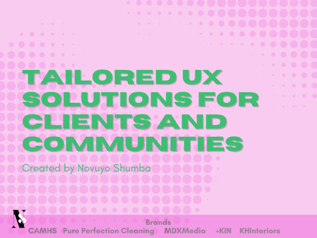 Cover image for Tailored UX projects for clients and communities 