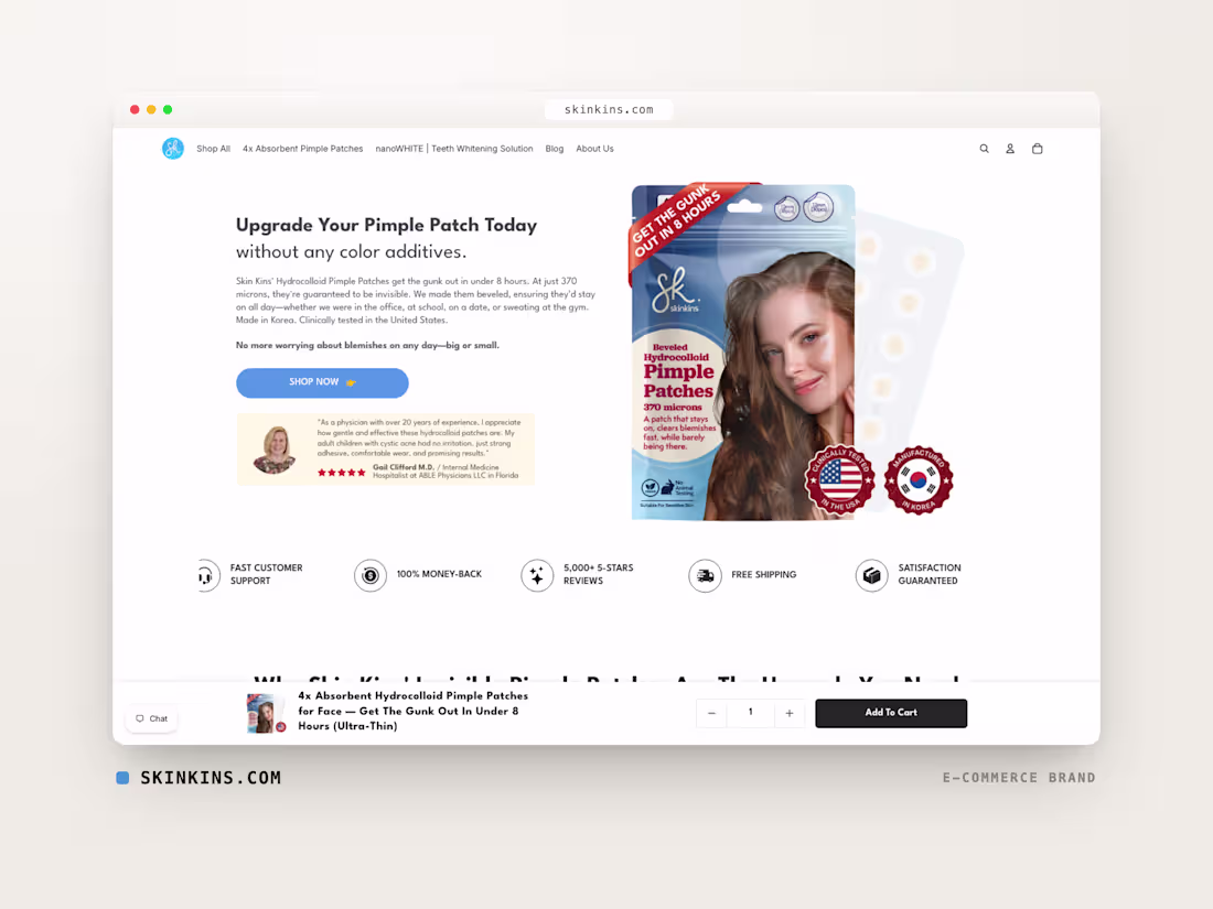 Cover image for Skin Kins Co. — E-commerce Brand