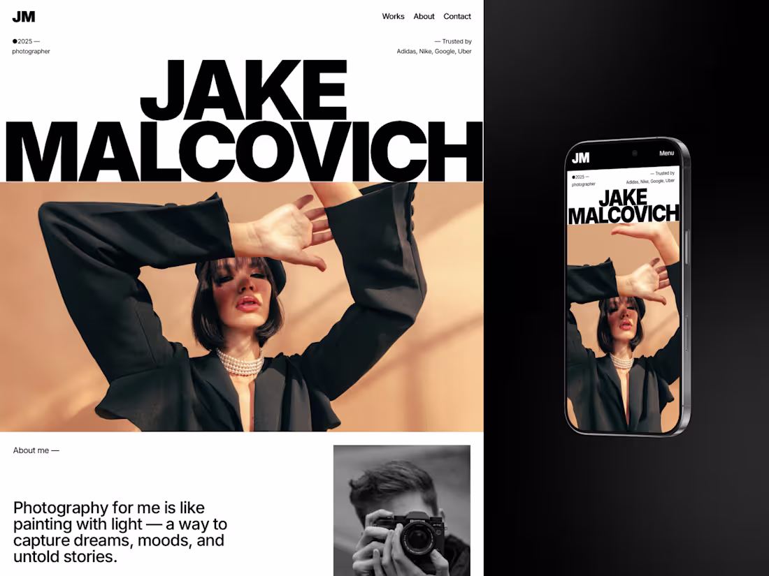 Cover image for Blinked — Photographer Portfolio Website Template