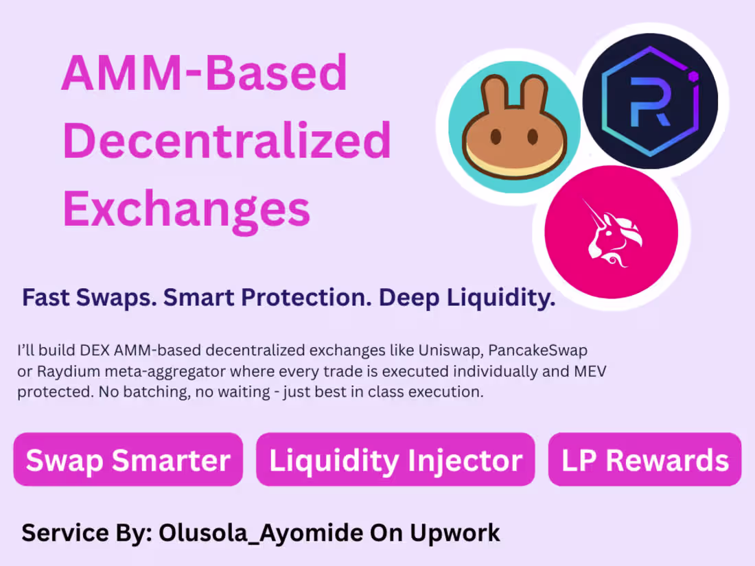 Cover image for decentralized exchange DEX development uniswap fork, pancakeSwap