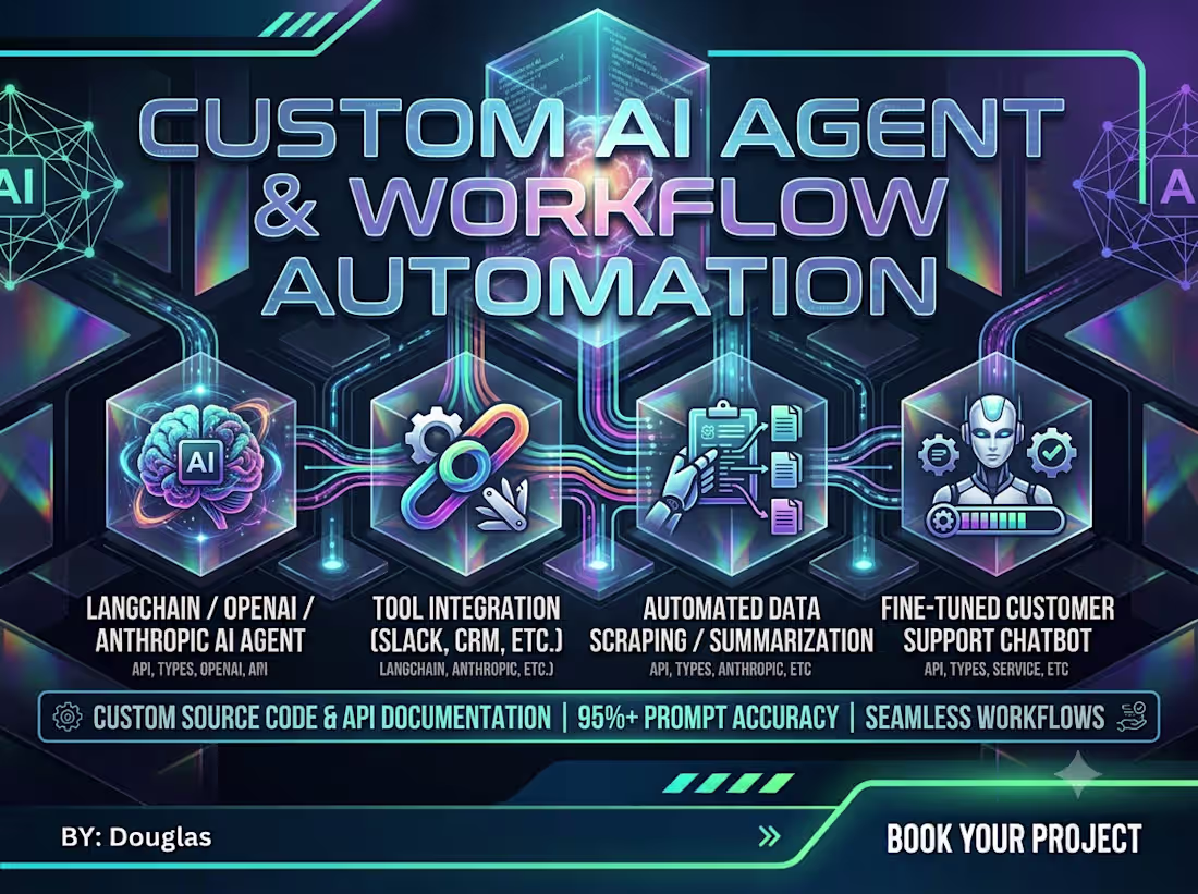 Cover image for Custom AI Agent & Workflow Automation