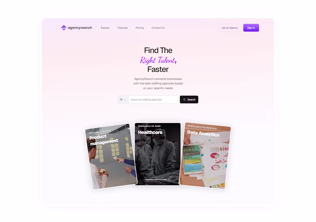 Cover image for AgencySearch by Ottomate Landing Page Redesign