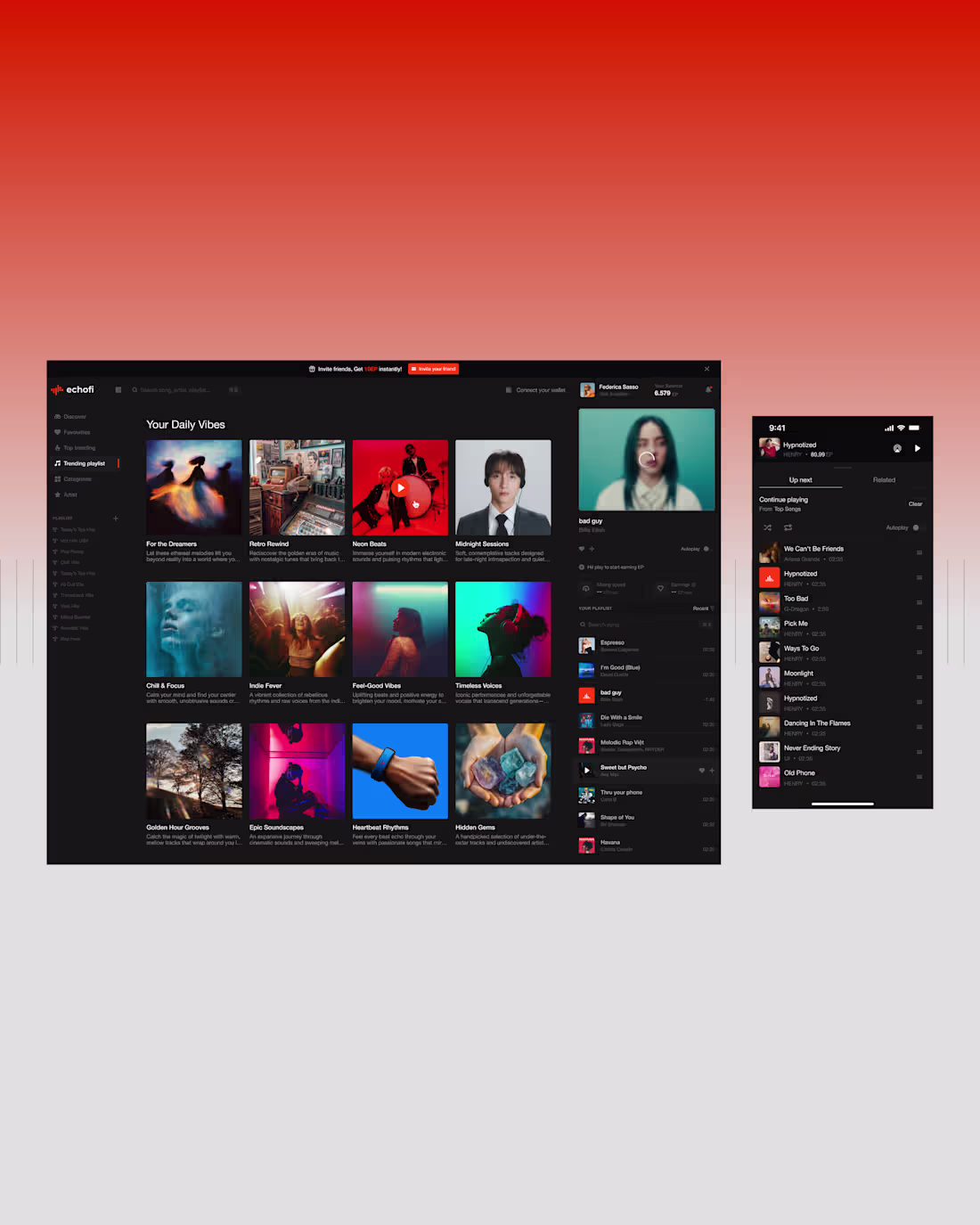 Cover image for Echofi - User dashboard

The dashboard