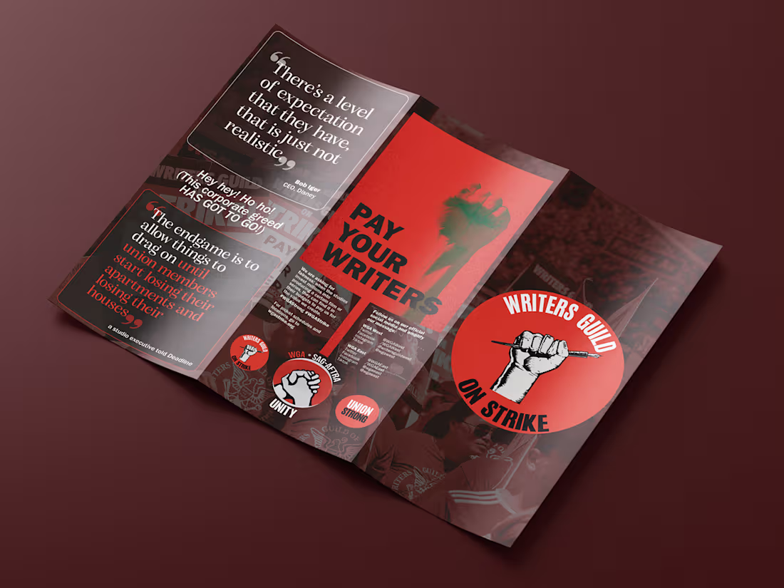 Cover image for Passion Project: Writers Guild on Strike Brochure