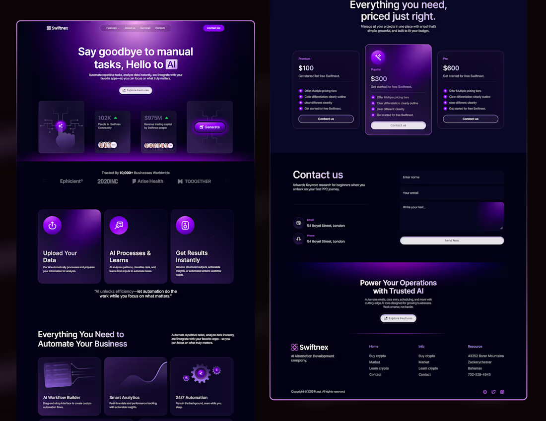 Cover image for AI Agents – Smart Automation Landing Page | Clean SaaS UI/UX