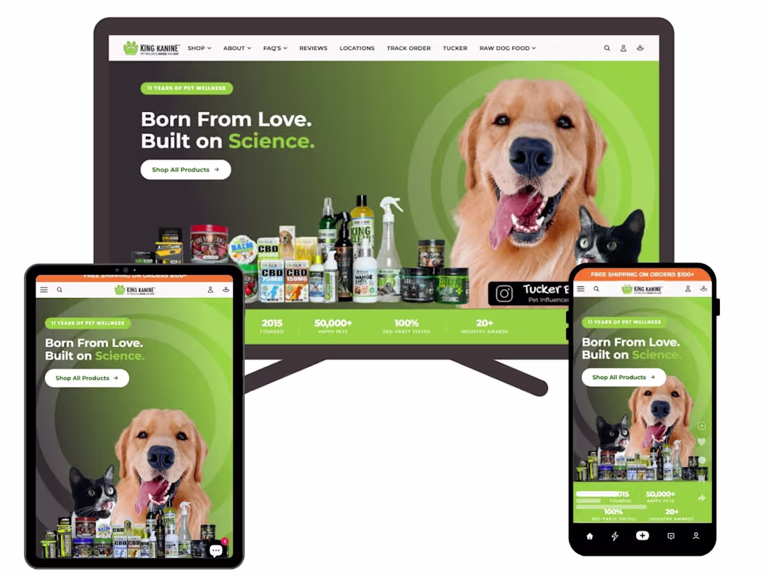 Cover image for KingKanine: Shopify Redesign for Pet Brand Growth