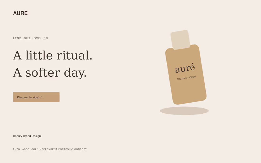 Cover image for Auré — Skincare Landing Page