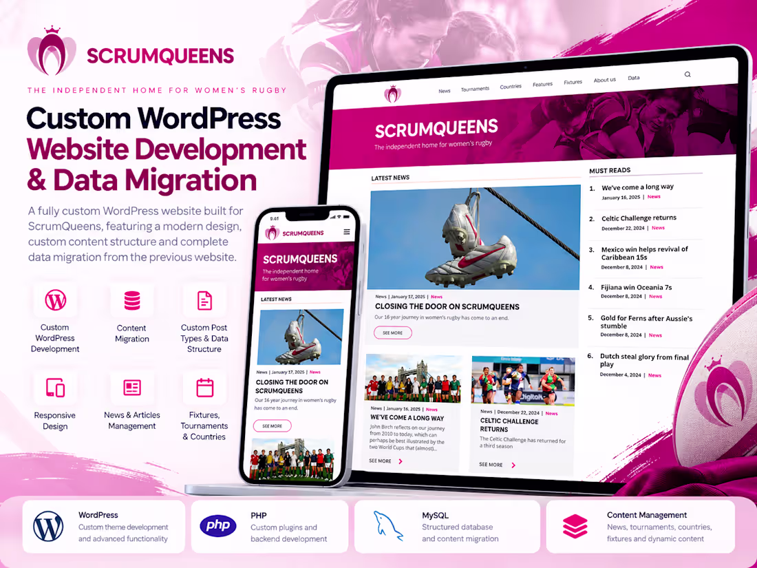 Cover image for Developed a fully custom WordPress