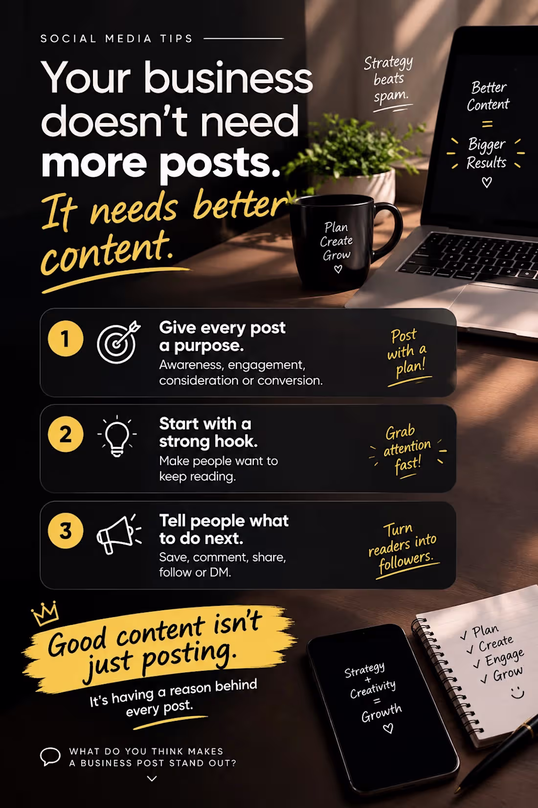 Cover image for Your business doesn't need more posts. It needs better content.