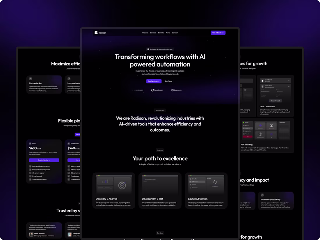 Cover image for Radison - AI Agency Landing Page