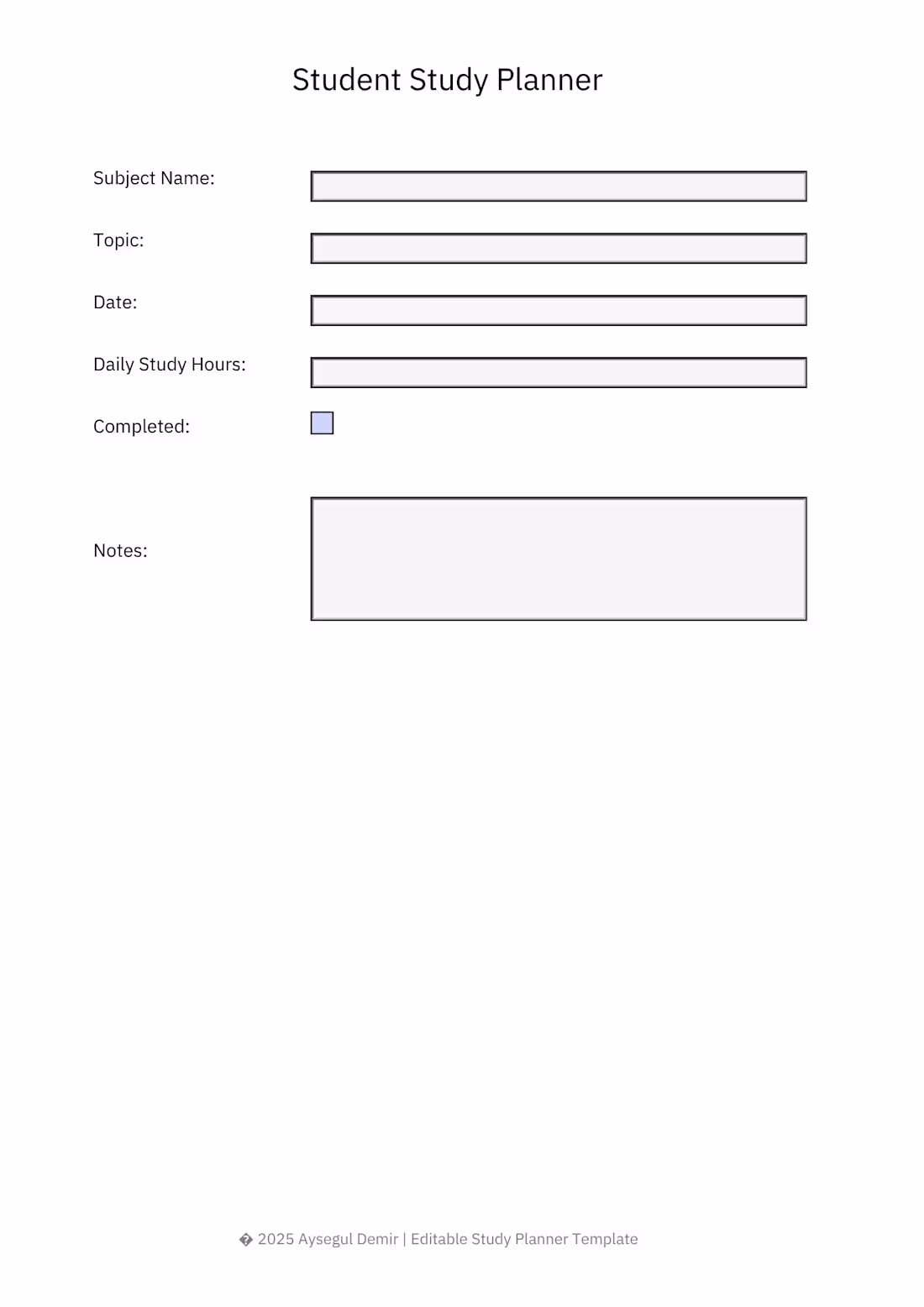 Cover image for Student Study Planner