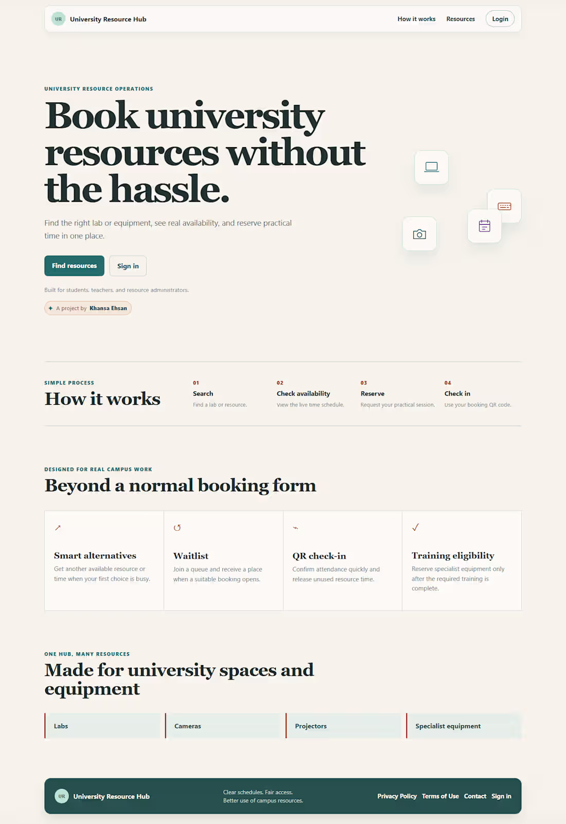 Cover image for University Resource Hub is a