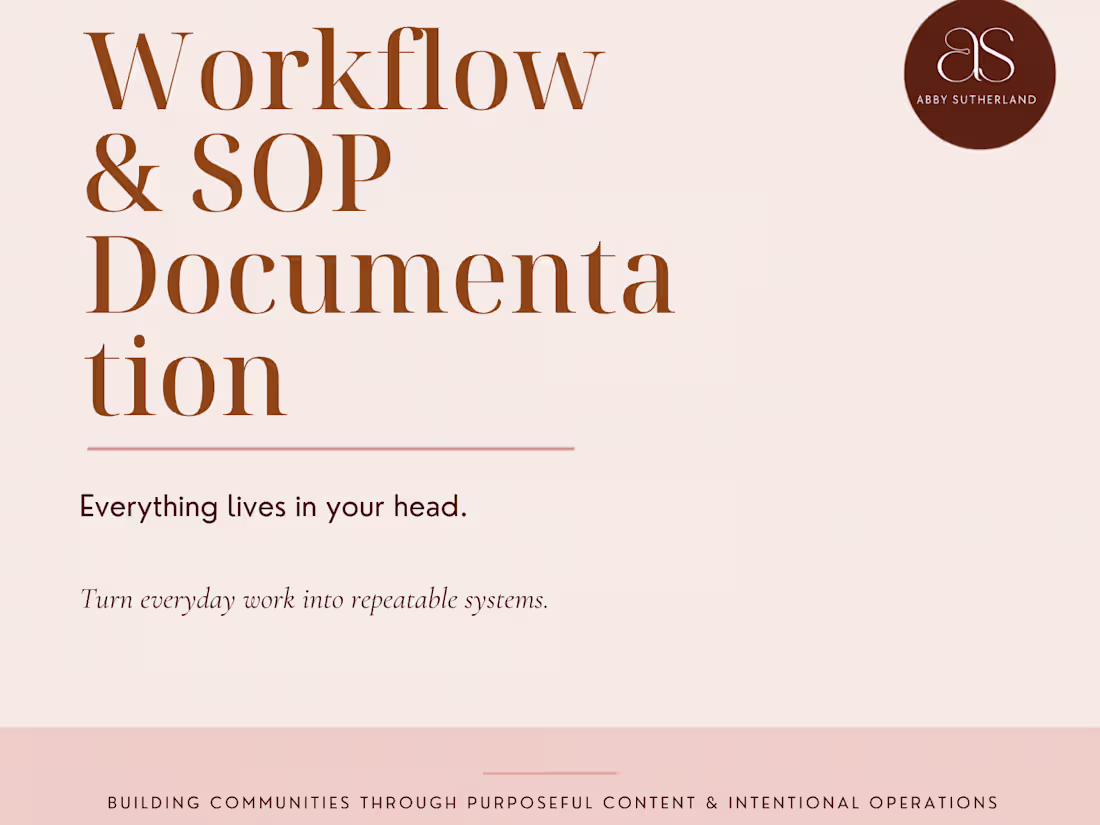Cover image for Workflow & SOP Documentation