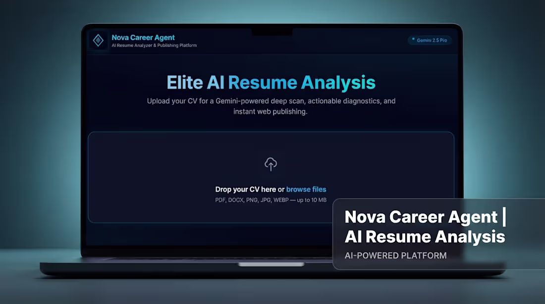 Cover image for Nova Career Agent — AI Resume Analysis Platform