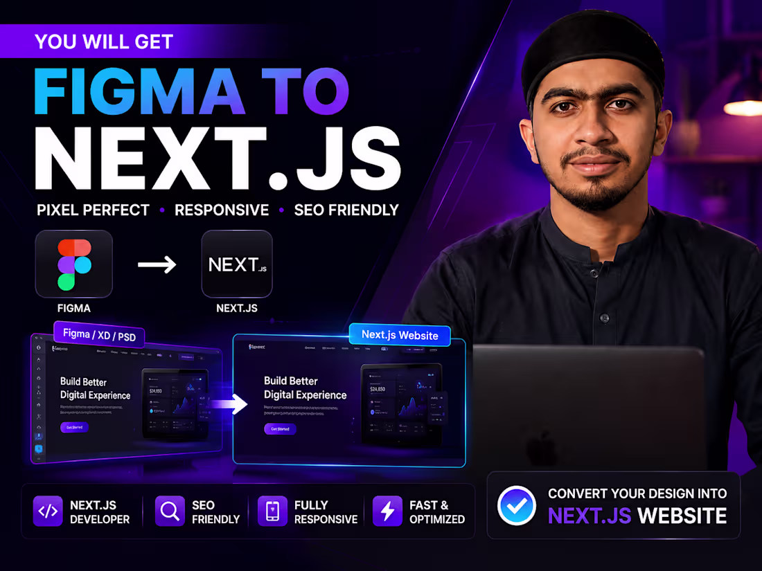 Cover image for Website Development | Figma to Next.js | Full Stack Development