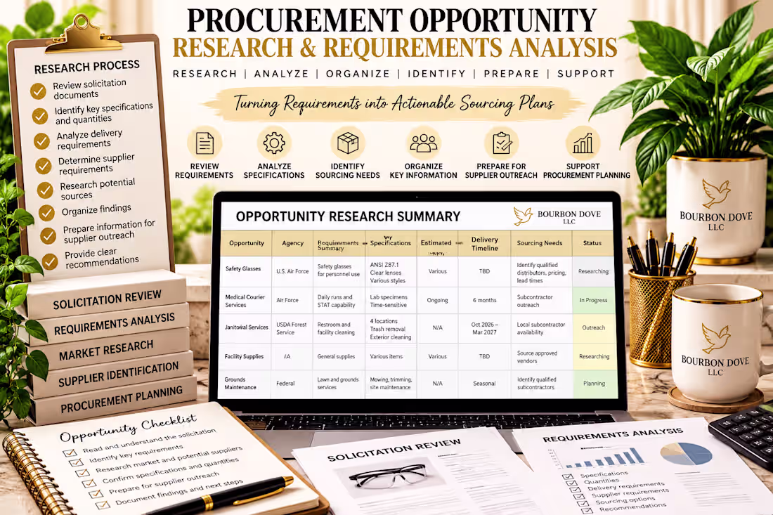 Cover image for Procurement Opportunity Research & Requirements