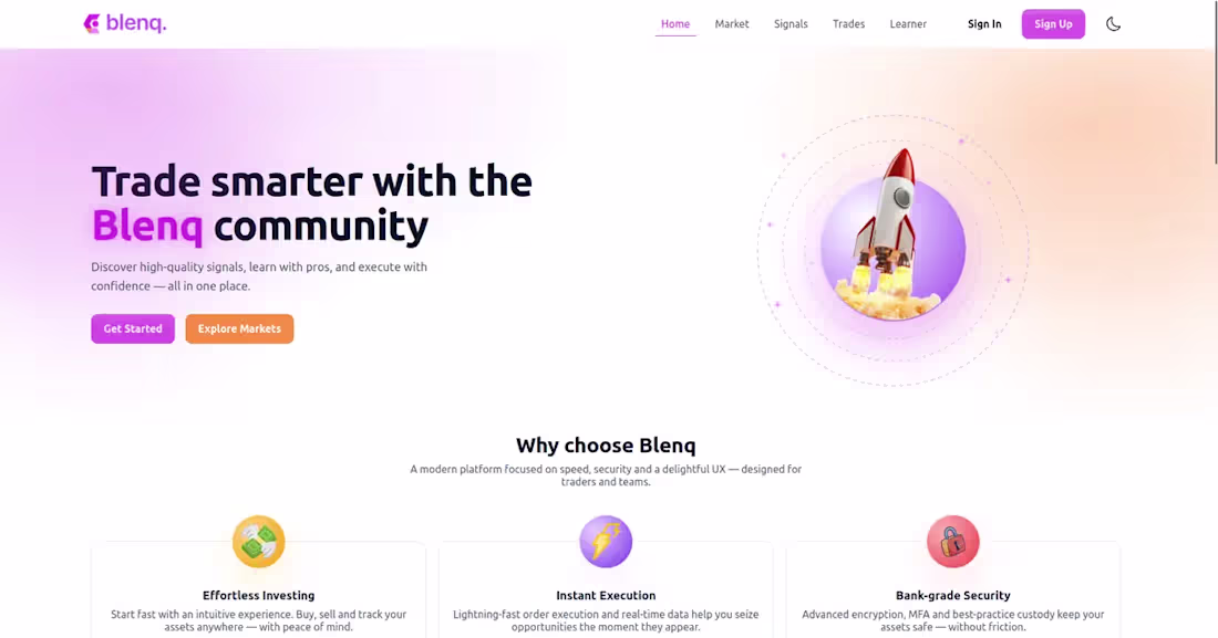Cover image for Blenq Social Trading Ecosystem
A comprehensive