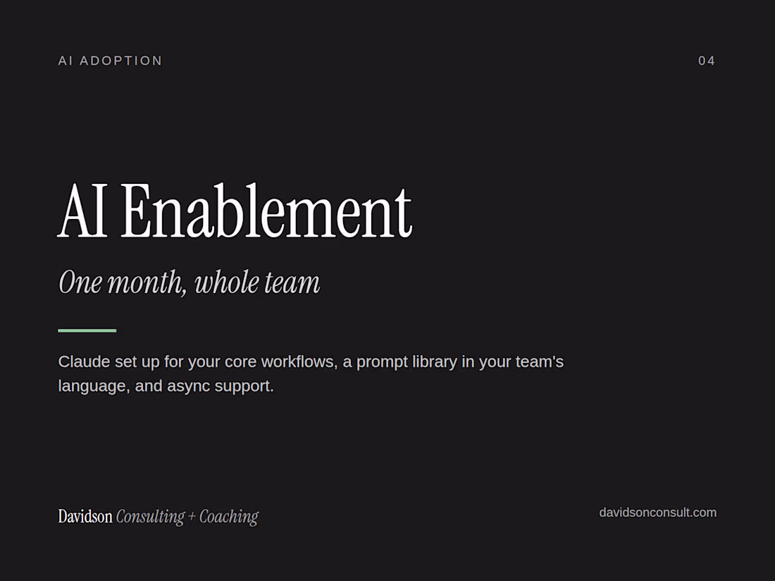 Cover image for AI Enablement, One Month