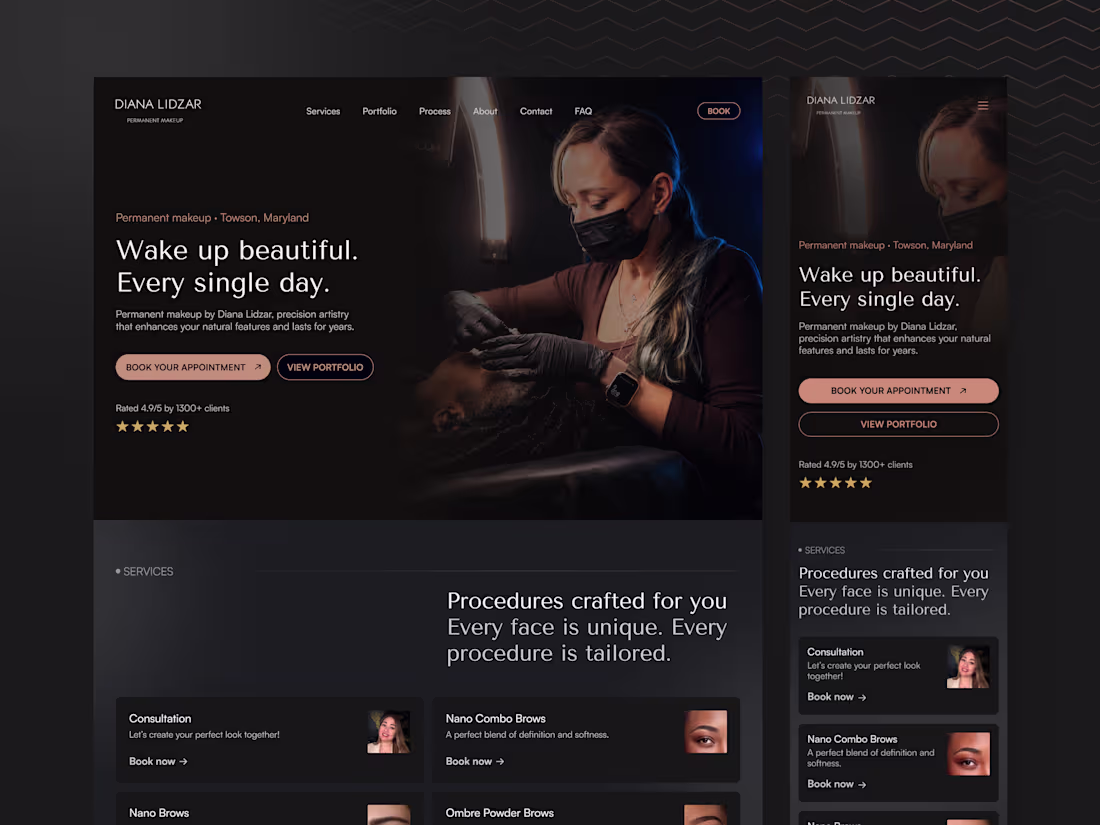 Cover image for Permanent Makeup Studio Website Design