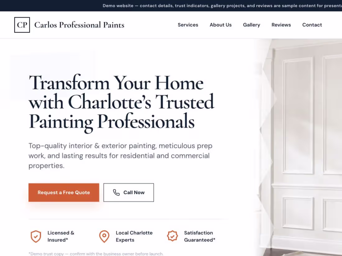 Cover image for Carlos Professional Paints Website