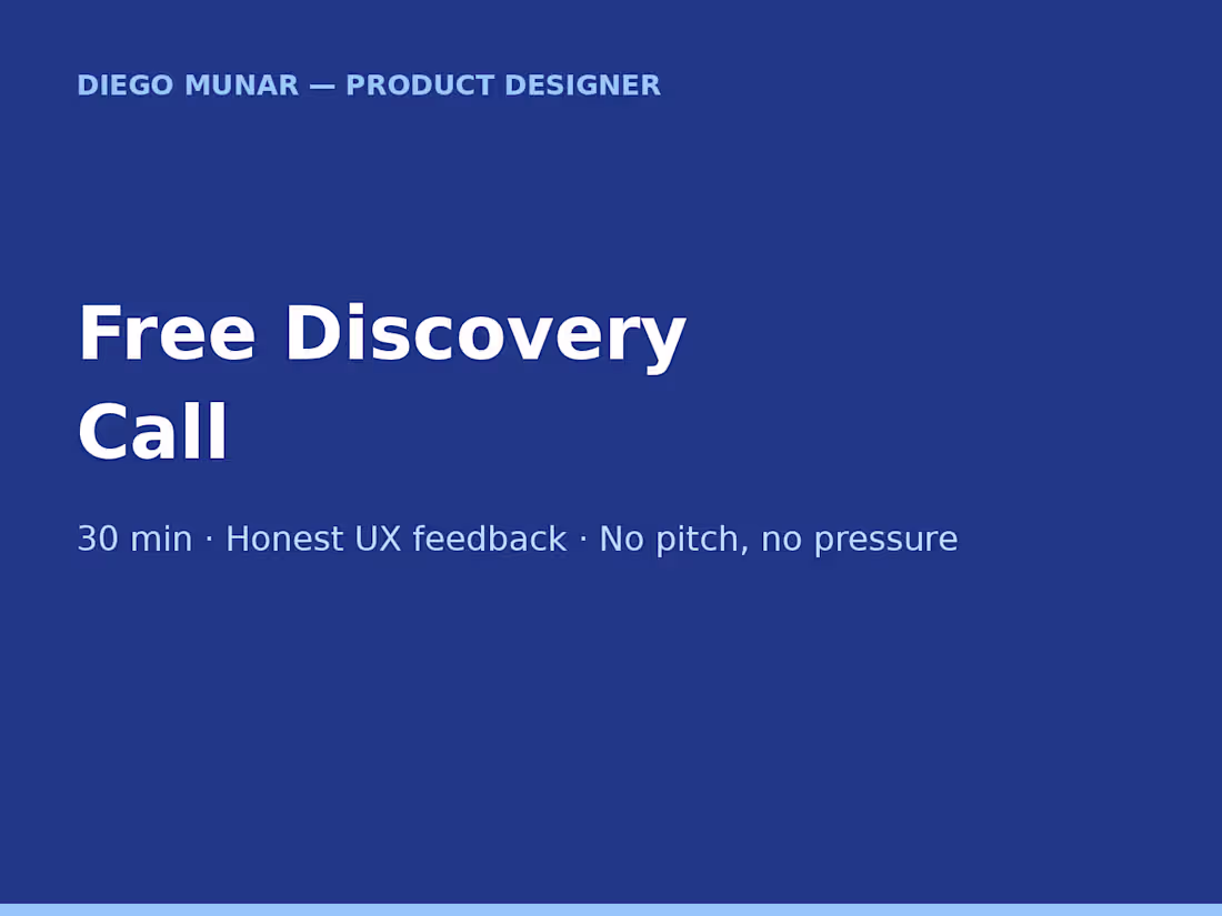 Cover image for Free Discovery Call — UX/UI & Product Design (30 min)