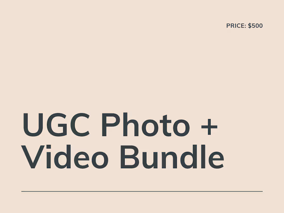 Cover image for UGC Photo + Video Bundle
