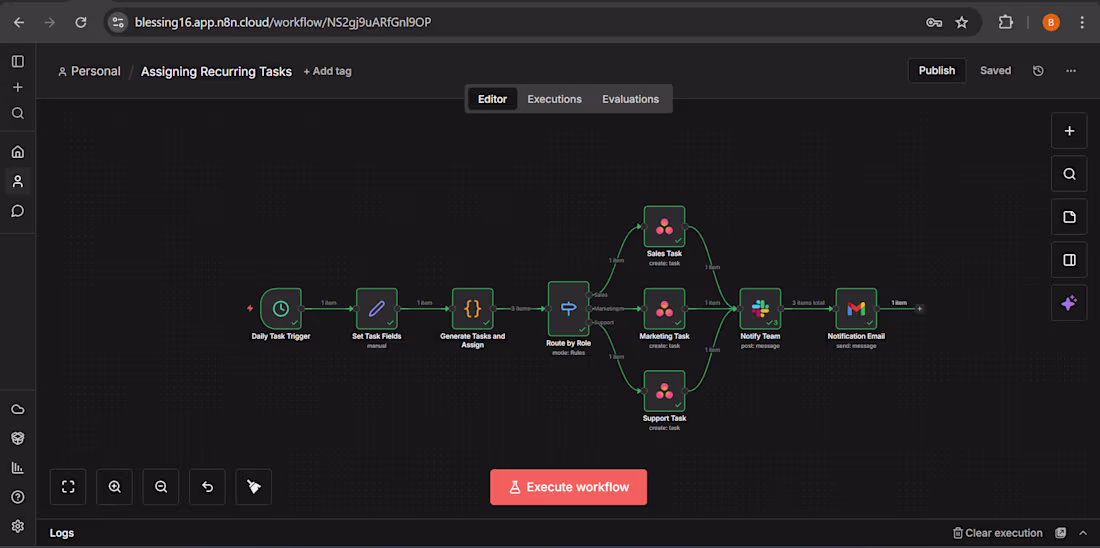 Cover image for Assigning Recurring Tasks Workflow.
• Workflow