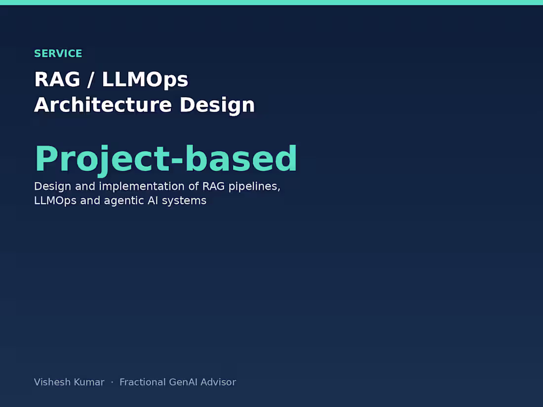 Cover image for RAG / LLMOps Architecture Design