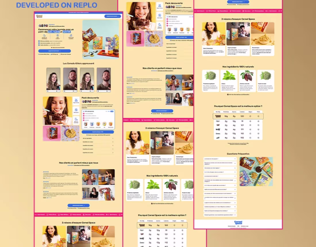 Cover image for Landing Page Develop on Replo for Cereals Brands