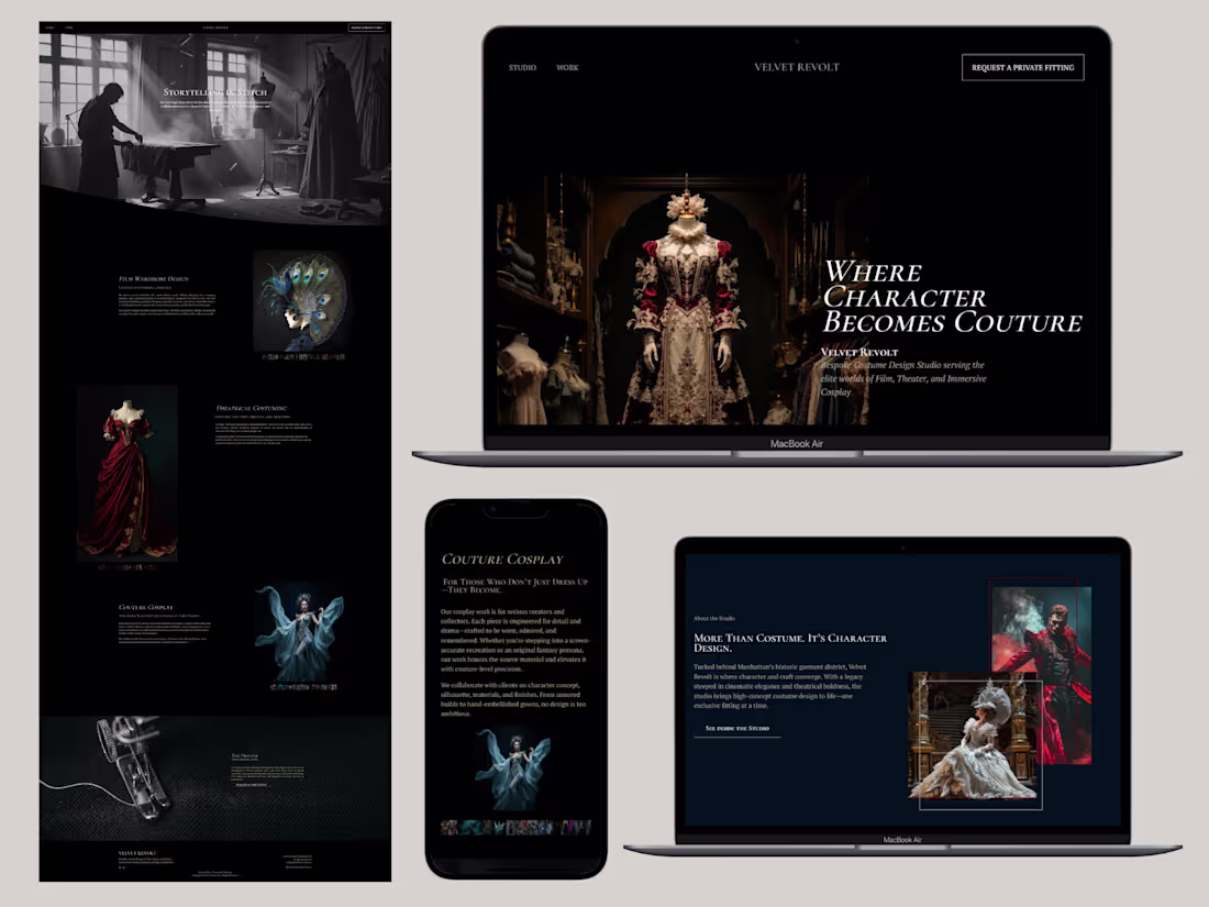 Cover image for Website Design for Velvet Revolt Costume Design