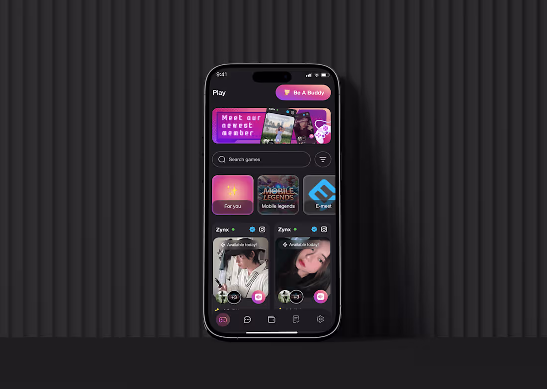 Cover image for Gaming Social App Design | E-Buddy