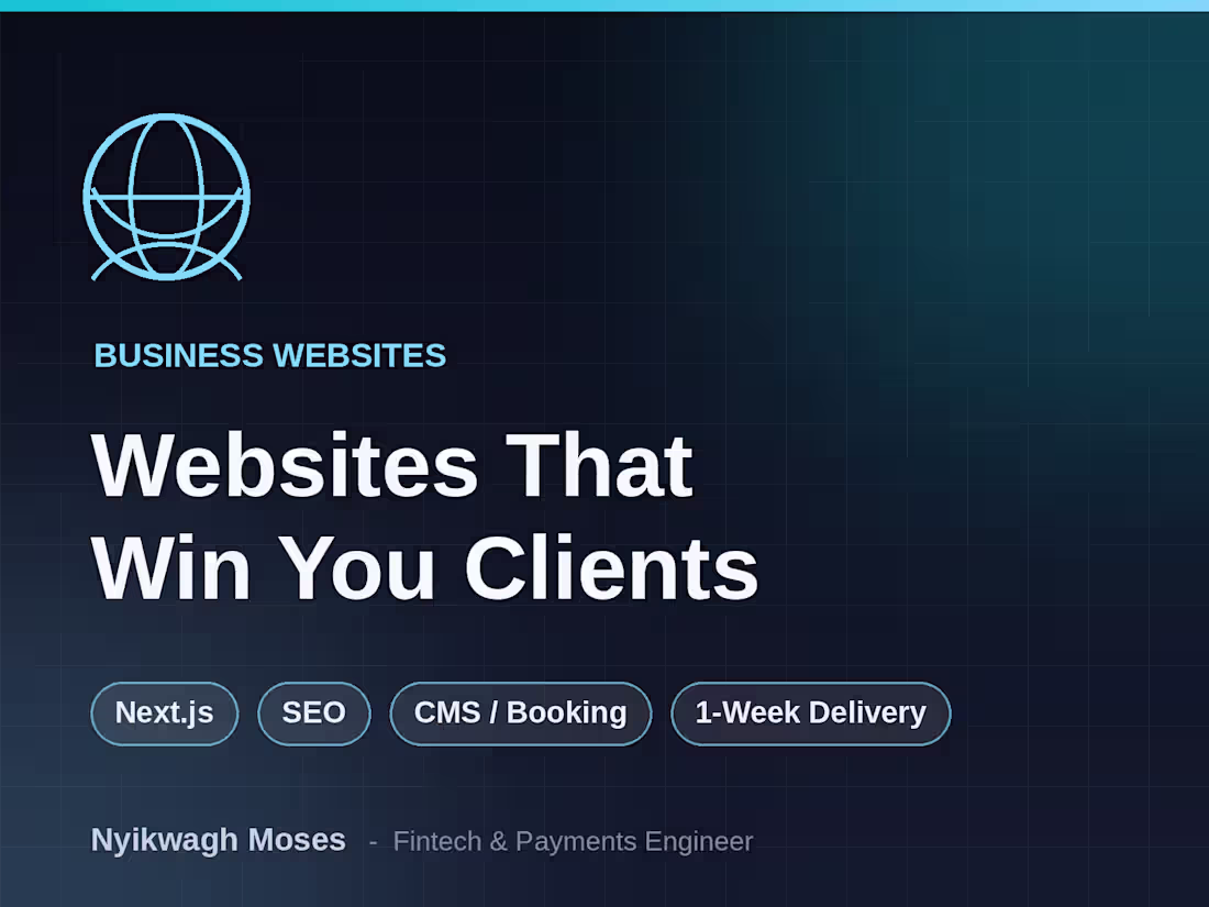 Cover image for Business Website That Converts | Next.js, SEO, 1-Week Build