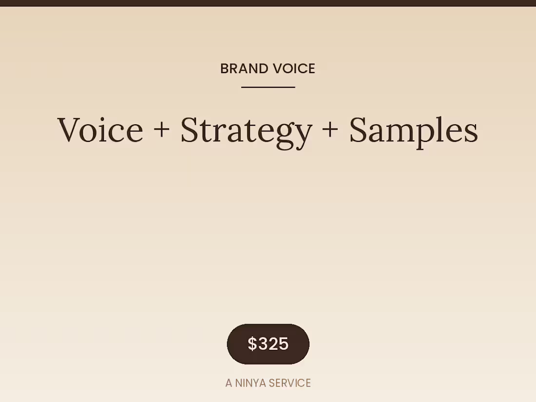 Cover image for Brand Voice + Strategy + Sample Pieces
