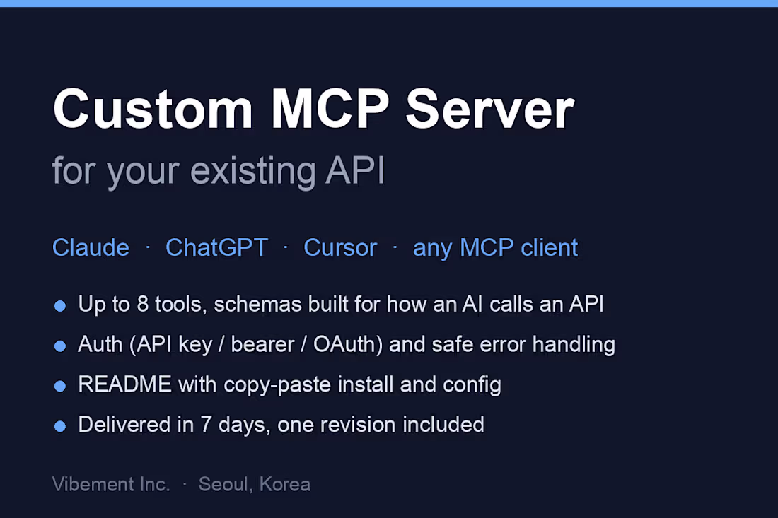Cover image for Custom MCP server for your API (Claude & ChatGPT ready)