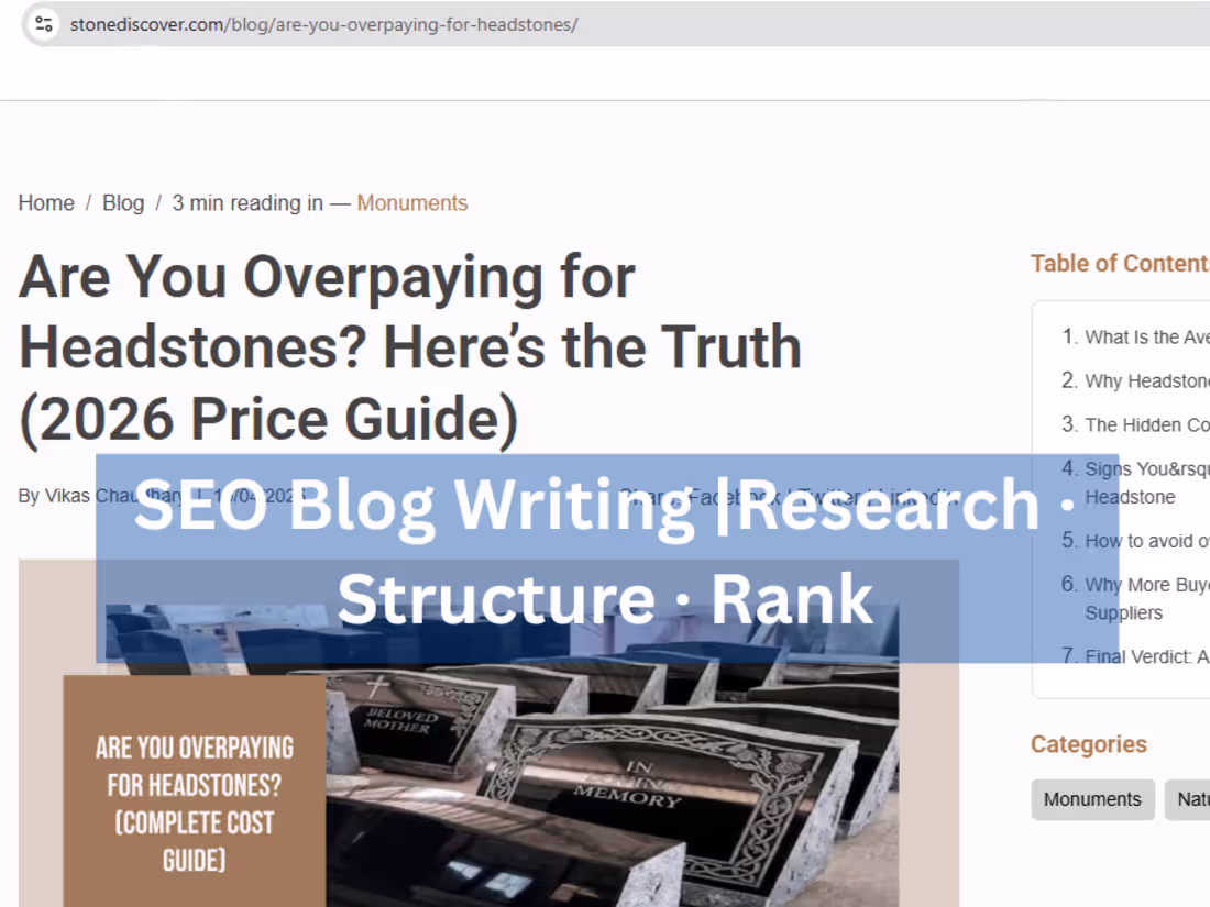 Cover image for SEO Blog Writing