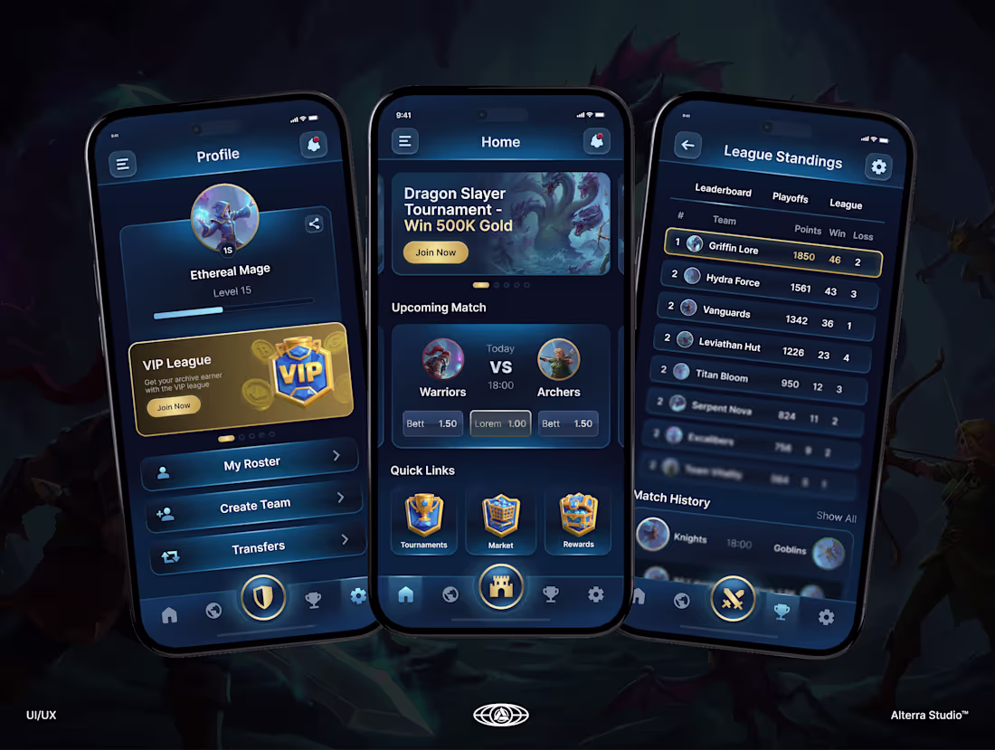 Cover image for Game app concept I designed at Alterra Studio. ✨