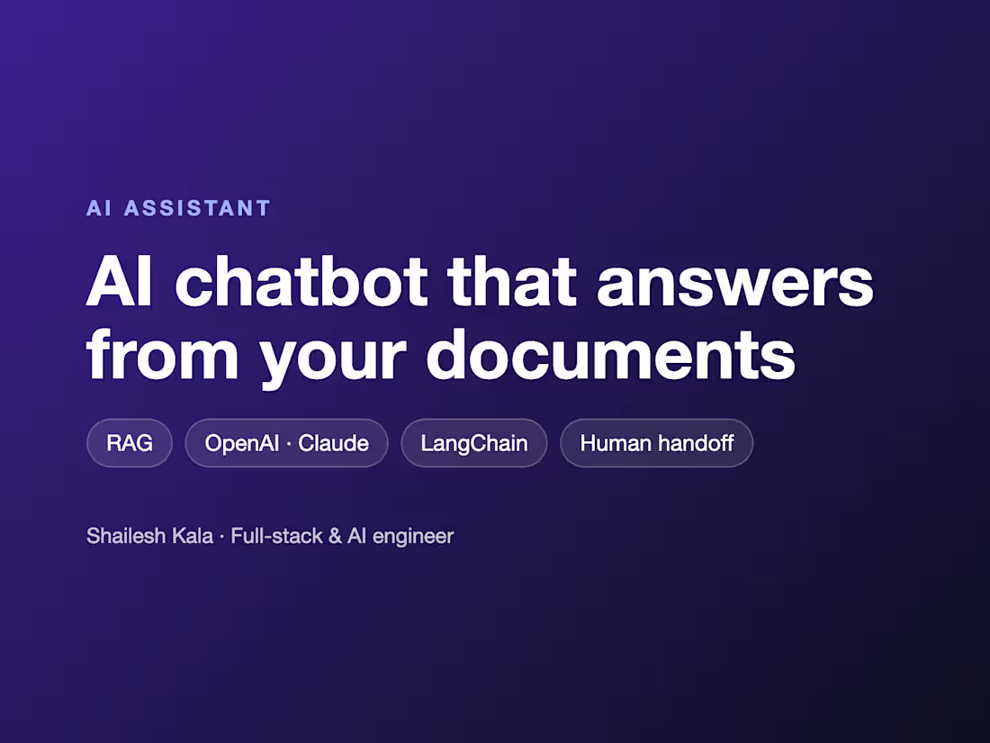 Cover image for AI Chatbot That Answers From Your Documents
